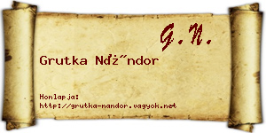 Grutka Nándor névjegykártya